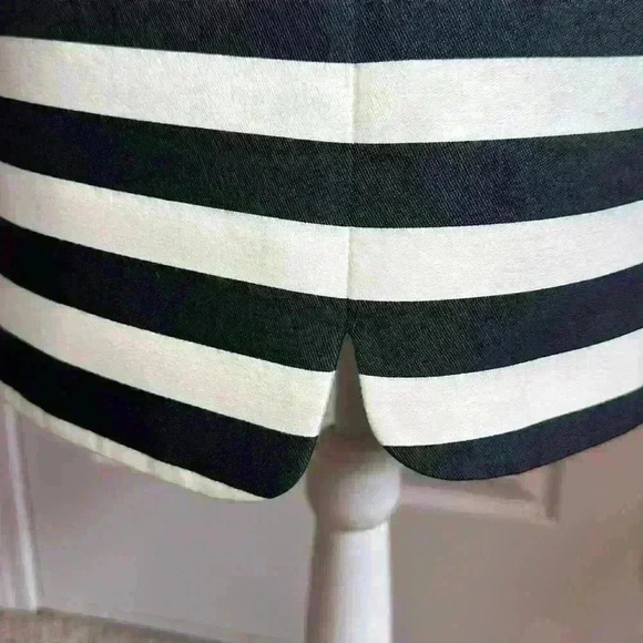 Kate Spade New York Black and Cream Midi Cotton/Silk Zippered Back Womens Size 8 - Picture 10 of 16